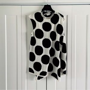 Comme des Garcons Black + White Polkadot Knit Vest